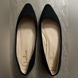 Lulus Women's Black Suede Flats Size 9